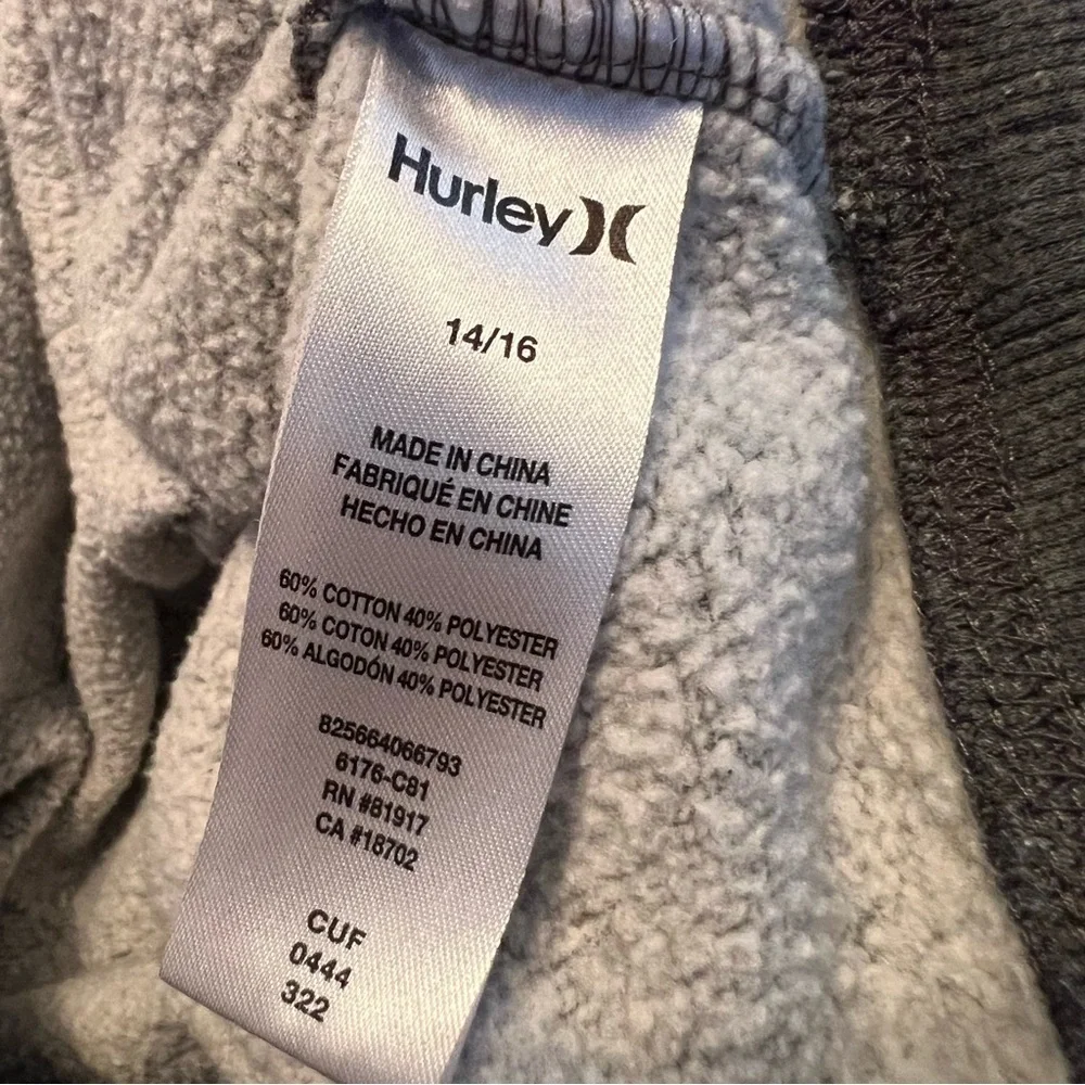 Hurley Camo Logo Graphic Hoodie Boys L 14/16 (youth) Gray Pullover Sweatshirt